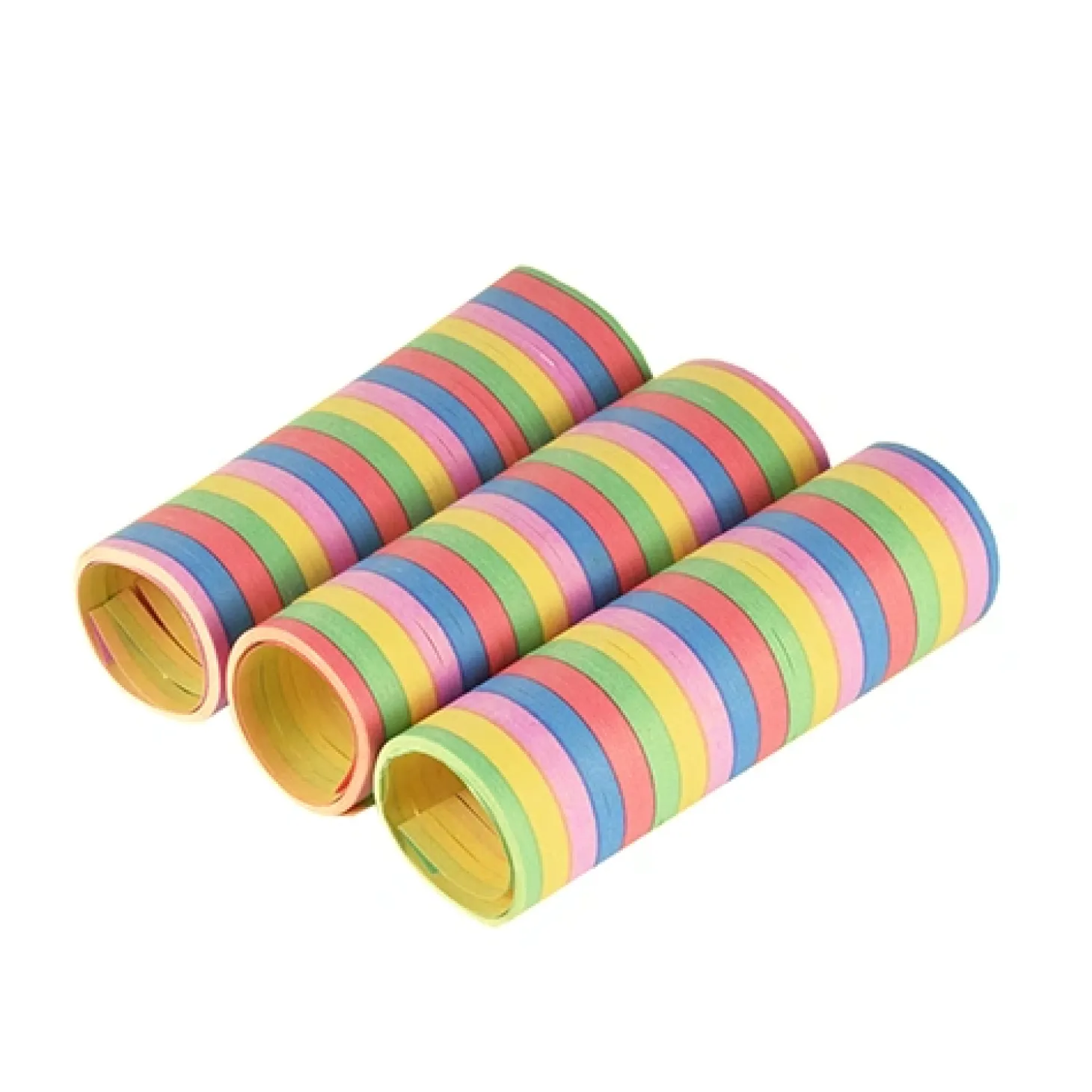 PAPSTAR Luftschlangen 4 m "Stripes" flammhemmend, 15 x 3 Stück