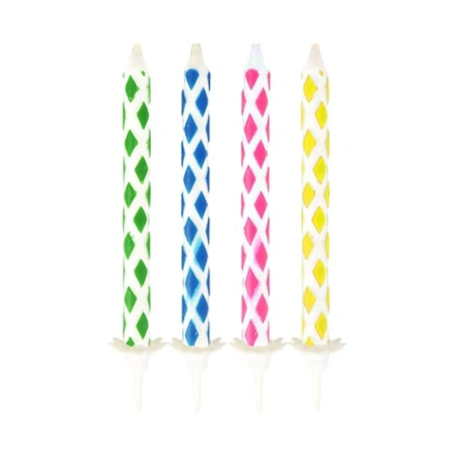 PAPSTAR Magic-Kerzen mit Halter 6 cm farbig sortiert