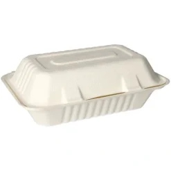 PAPSTAR Menüboxen, Zuckerrohr "pure" ungeteilt 7,9 cm x 15,5 cm x 23 cm weiß