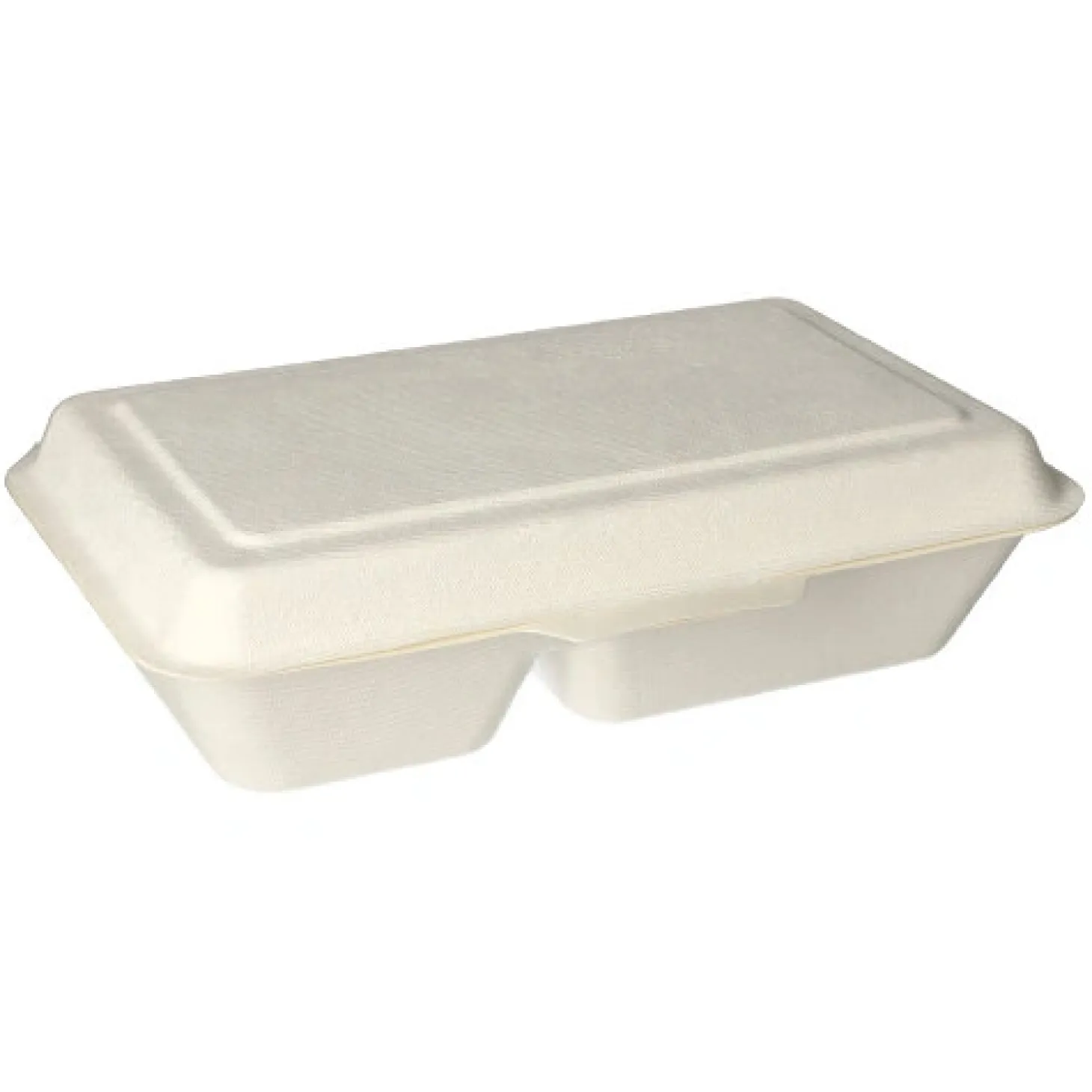 PAPSTAR Menüboxen, Zuckerrohr "pure" 2-geteilt 6,5 cm x 24 cm x 15,5 cm