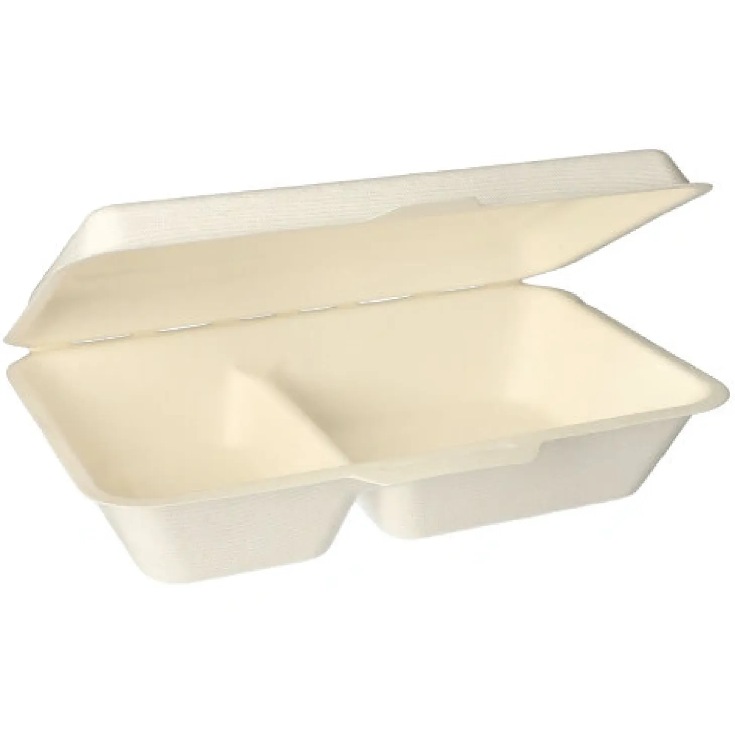 PAPSTAR Menüboxen, Zuckerrohr "pure" 2-geteilt 6,5 cm x 24 cm x 15,5 cm