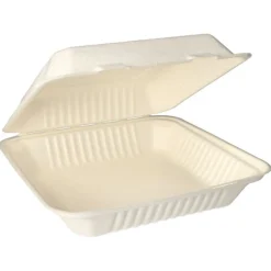 PAPSTAR Menüboxen, Zuckerrohr "pure" ungeteilt 8 cm x 25,5 cm x 25,5 cm