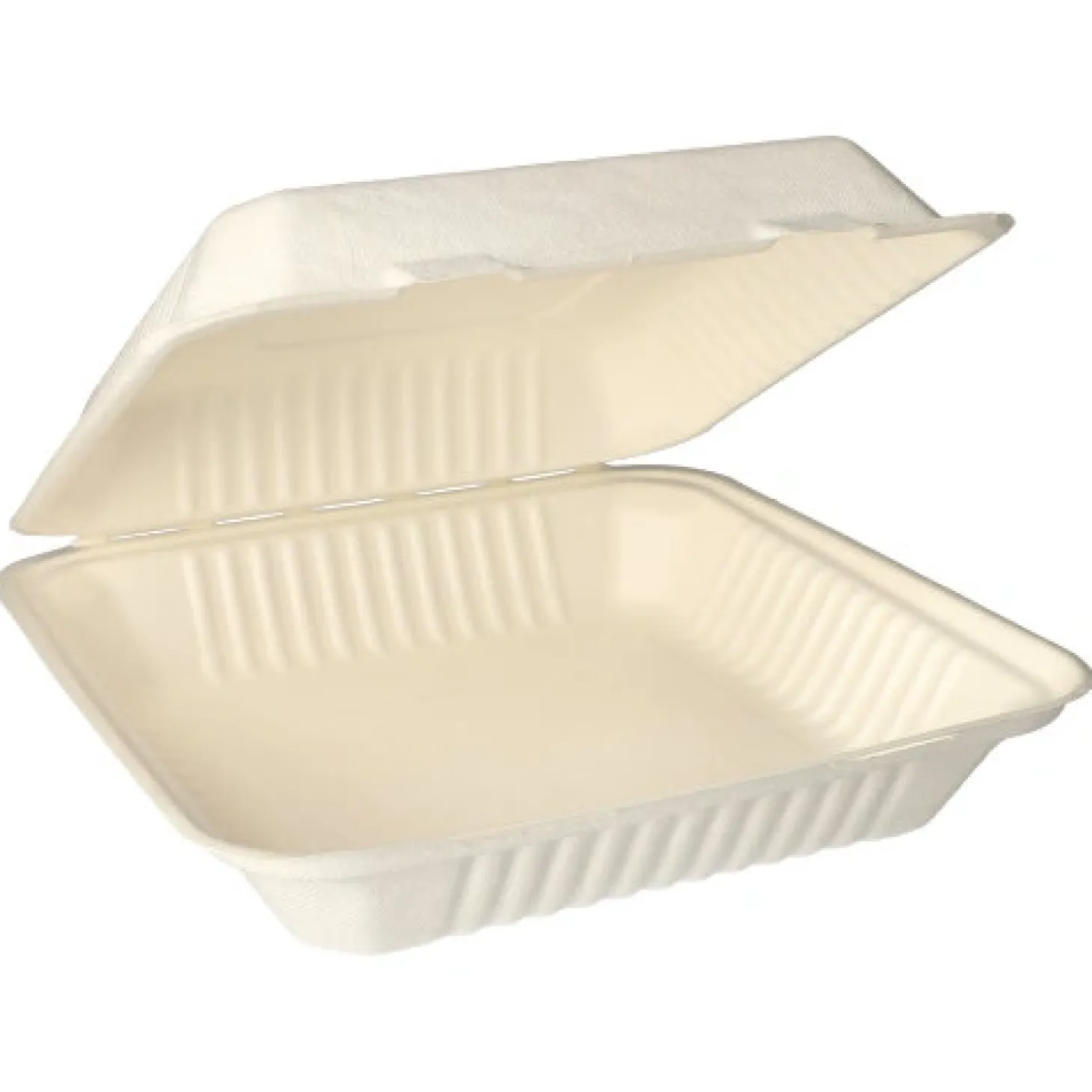PAPSTAR Menüboxen, Zuckerrohr "pure" ungeteilt 8 cm x 25,5 cm x 25,5 cm