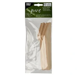 PAPSTAR Messer, Holz "pure" 16,5 cm, 15 x 10 Stück