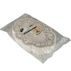 PAPSTAR Mokkadeckchen oval 24 cm x 16,5 cm weiß