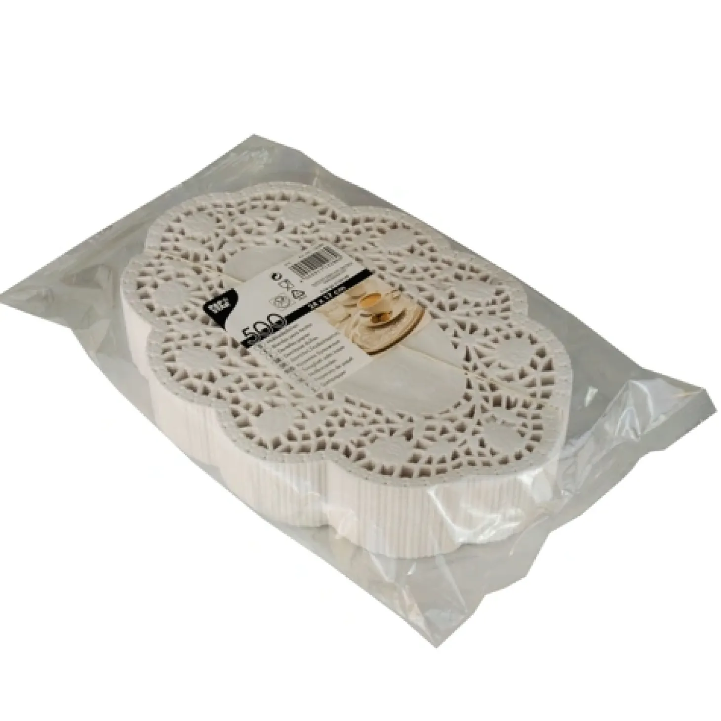PAPSTAR Mokkadeckchen oval 24 cm x 16,5 cm weiß
