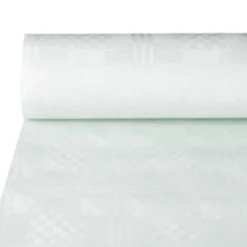 PAPSTAR Papiertischtuch mit Damastprägung 50 m x 1 m weiß, 5 x 1 Rolle