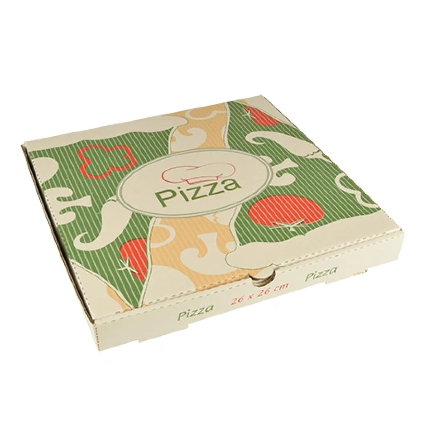 PAPSTAR Pizzakartons, Cellulose "pure" eckig 26 cm x 26 cm x 3 cm