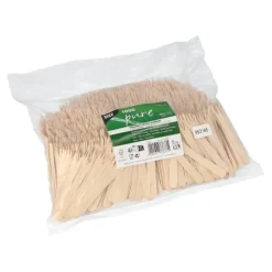 PAPSTAR Pommes-Frites-Gabeln, Holz "pure" 8,5 cm, 10 x 1000 Stück
