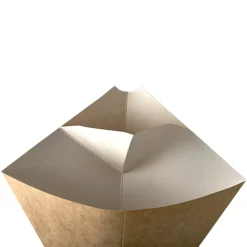 PAPSTAR Pommes-Frites-Spitztüten mit Dip-Ecke, Pappe "pure" 19,5 cm x 16,5 cm braun/weiß Füllinhalt 100 g