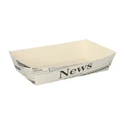 PAPSTAR Pommes-Frites-Trays 3,8 cm x 8,5 cm x 15,5 cm weiß "Newsprint"