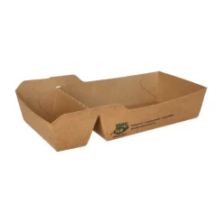 PAPSTAR Pommes-Frites-Trays, Pappe "pure" 2-geteilt 3,8 cm x 8,5 cm x 15,5 cm braun "100% Fair" extra groß