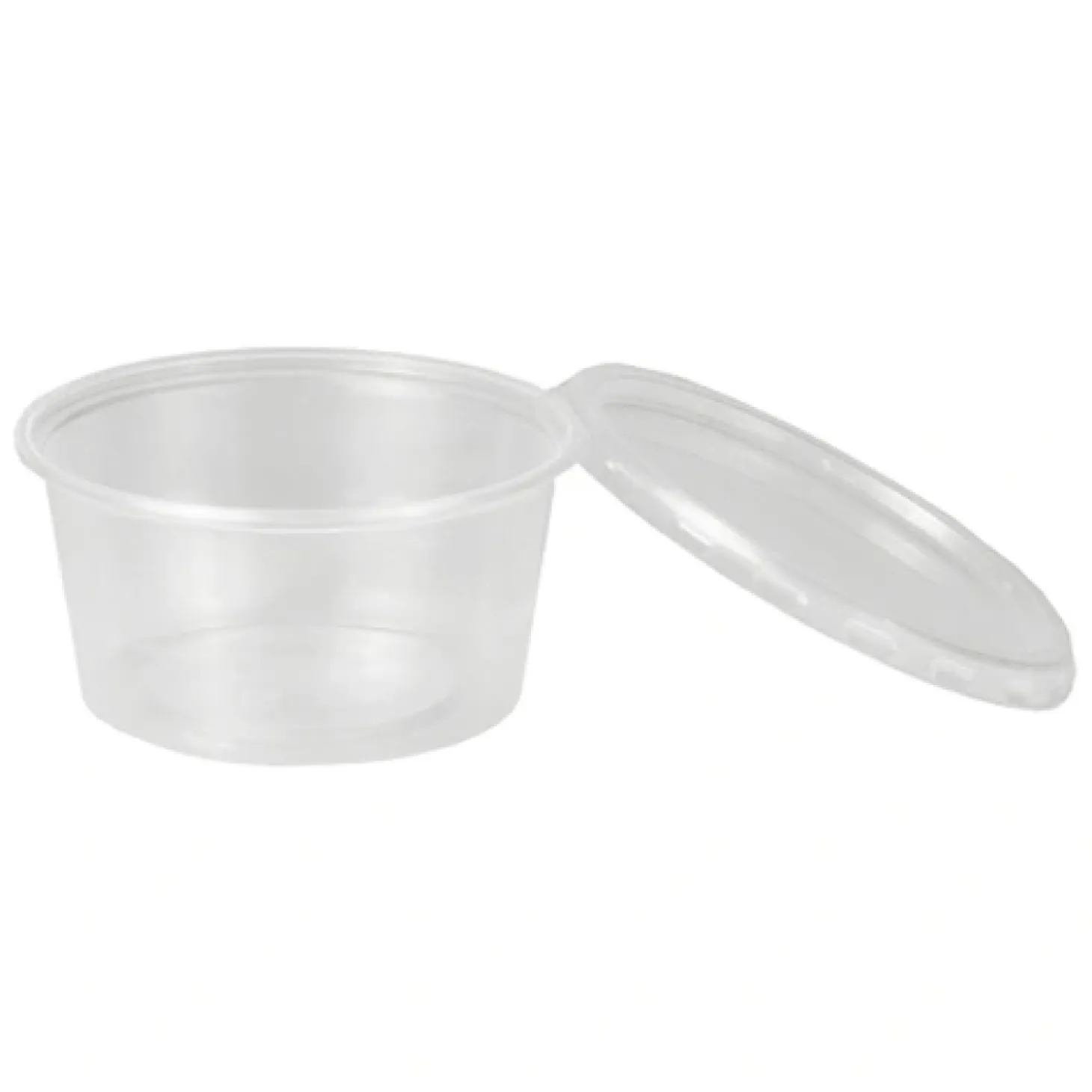 PAPSTAR Pro Pac Dressingbecher mit Deckel, PP rund 80 ml Ø 7 cm, 3,5 cm transparent