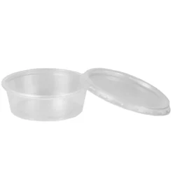 PAPSTAR Pro Pac Dressingbecher mit Deckel, PP rund 50 ml Ø 7 cm, 2,4 cm transparent