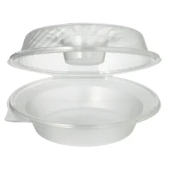 PAPSTAR Pro Pac Feinkost-, Salatschalen, Klappdeckel PP rund 950 ml, 9,2 x 22 x 21,5 cm, Dipfach