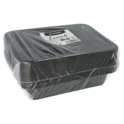 PAPSTAR Pro Pac Mehrweg-Menüschalen PP ungeteilt 4,5 cm x 22,7 cm x 17,8 cm schwarz