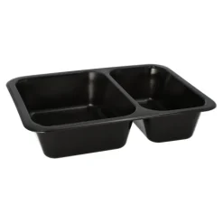 PAPSTAR Pro Pac Mehrweg-Menüschalen PP 2-geteilt 4,5 cm x 22,7 cm x 17,8 cm schwarz