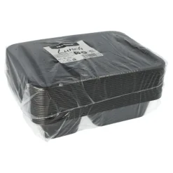 PAPSTAR Pro Pac Mehrweg-Menüschalen PP 2-geteilt 4,5 cm x 22,7 cm x 17,8 cm schwarz