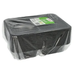 PAPSTAR Pro Pac Mehrweg-Menüschalen PP 3-geteilt 4,5 cm x 22,7 cm x 17,8 cm schwarz