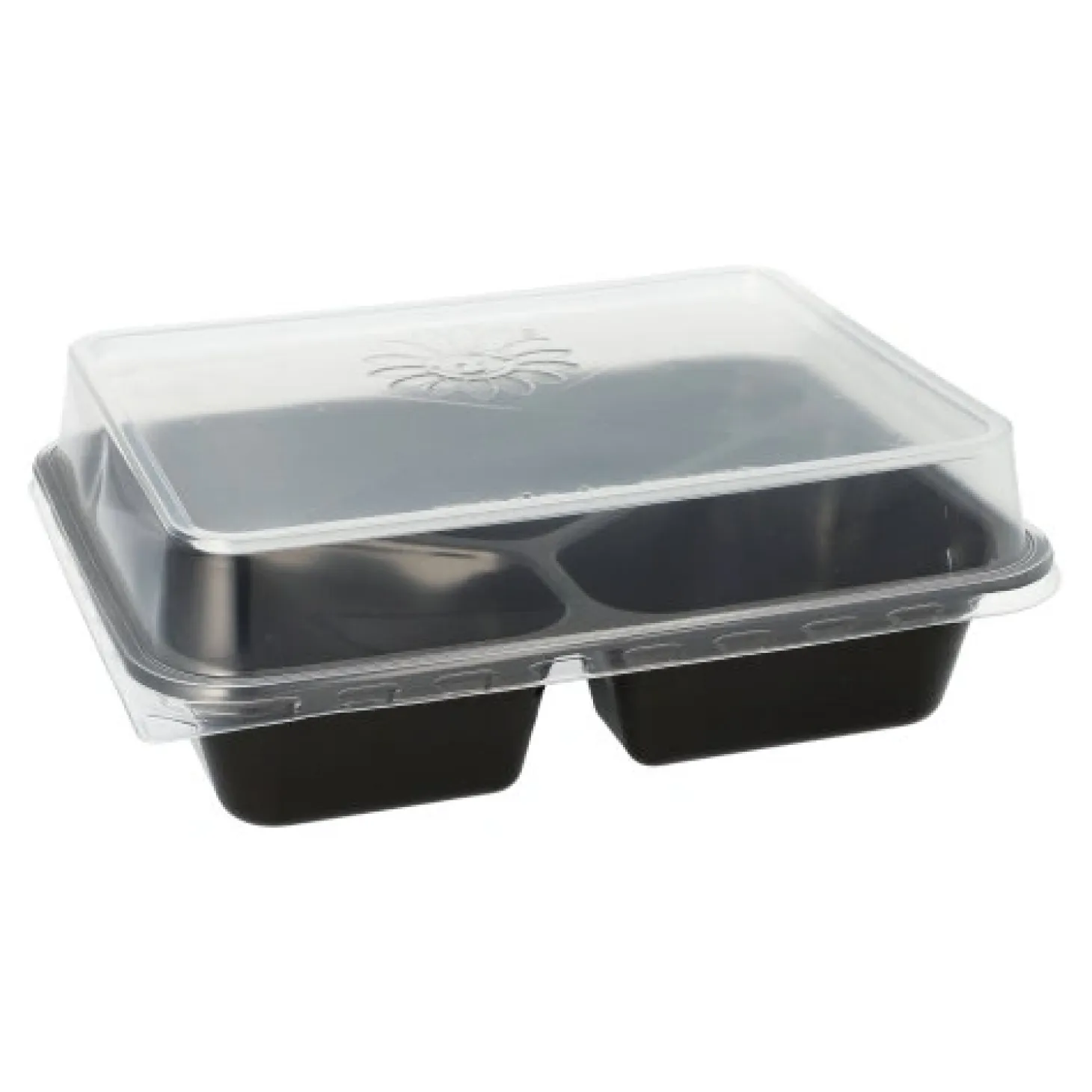 PAPSTAR Pro Pac Mehrweg-Menüschalen PP 3-geteilt 4,5 cm x 22,7 cm x 17,8 cm schwarz