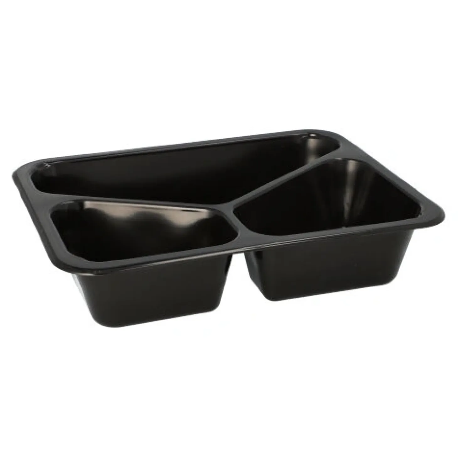 PAPSTAR Pro Pac Mehrweg-Menüschalen PP 3-geteilt 4,5 cm x 22,7 cm x 17,8 cm schwarz