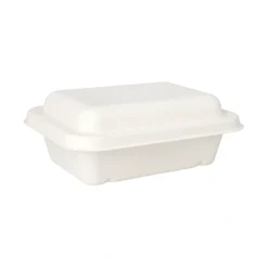 PAPSTAR Schalen, Zuckerrohr "pure" ungeteilt 5,6 cm x 15,3 cm x 20,3 cm weiß