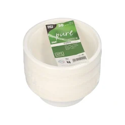 PAPSTAR Schalen, Zuckerrohr "pure" 500 ml Ø 15,5 cm, 5,4 cm weiß, 10 x 50 Stück