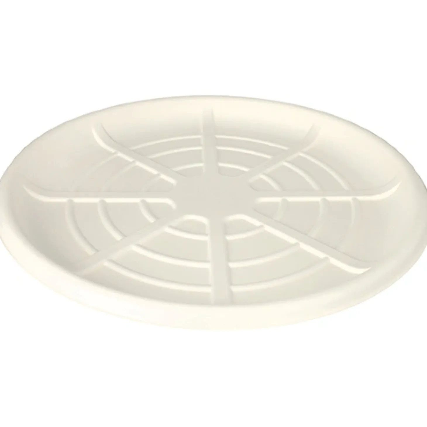PAPSTAR Servierplatten, Zuckerrohr "pure" rund Ø 47 cm weiß für Meeresfrüchte, 20 x 3 Stück