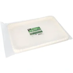 PAPSTAR Servierplatten, Zuckerrohr "pure" eckig 26 cm x 35 cm weiß, 20 x 6 Stück