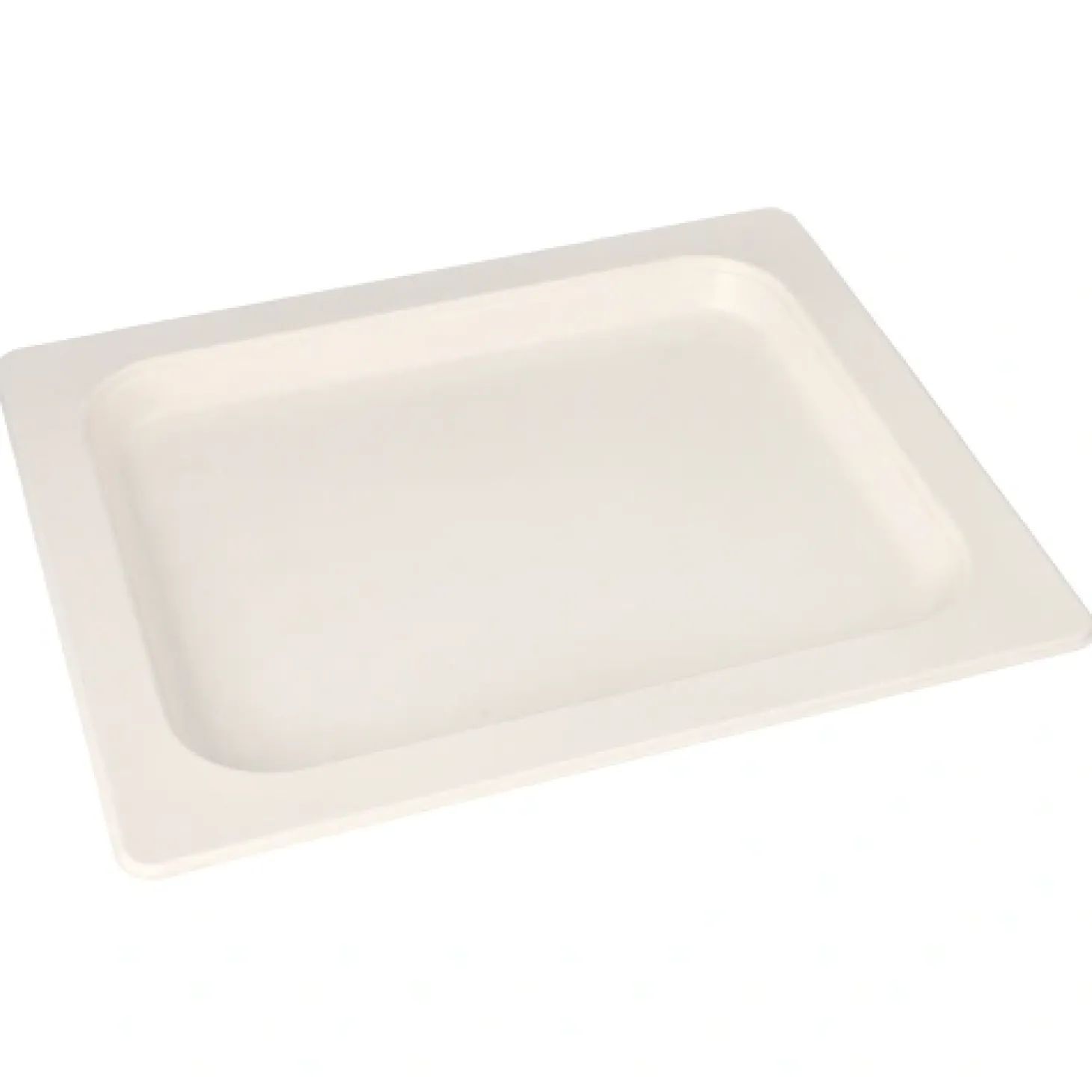 PAPSTAR Servierplatten, Zuckerrohr GN 1/2 2 cm x 32,4 cm x 26,4 cm weiß, 4 x 25 Stück