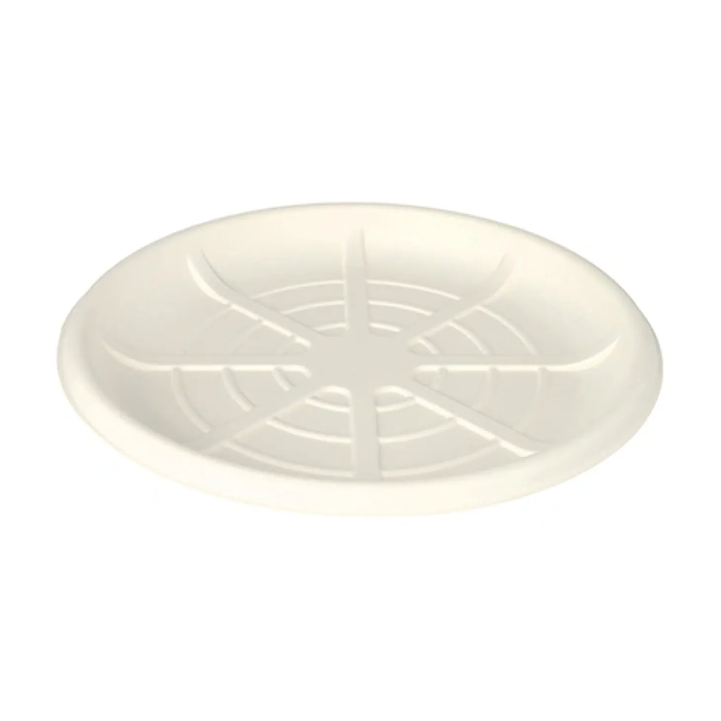 PAPSTAR Servierplatten, Zuckerrohr "pure" rund Ø 35 cm weiß für Meeresfrüchte, 20 x 3 Stück