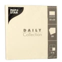 PAPSTAR Servietten "DAILY Collection" 1/4-Falz 32 cm x 32 cm champagner, 15 x 20 Stück