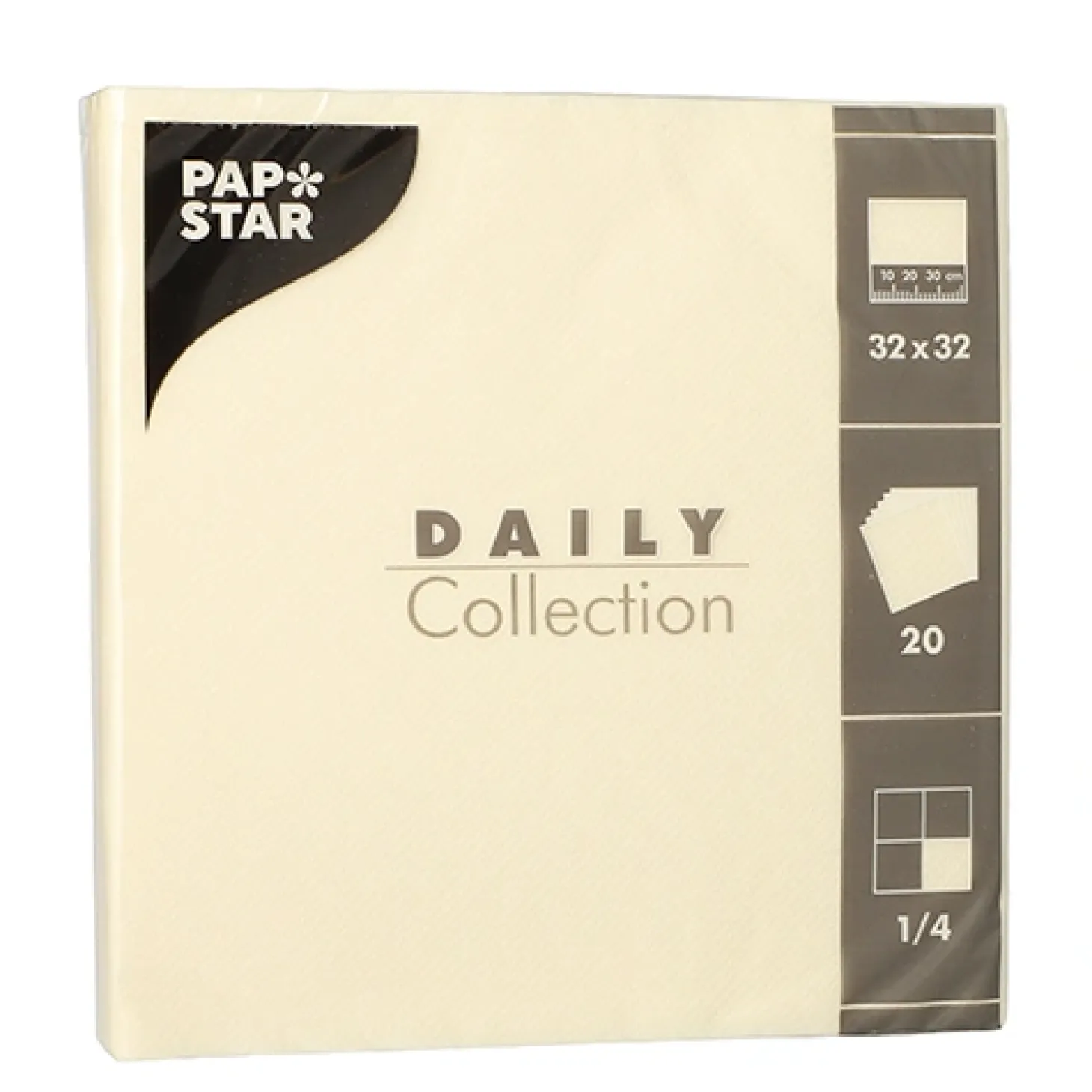 PAPSTAR Servietten "DAILY Collection" 1/4-Falz 32 cm x 32 cm champagner, 15 x 20 Stück