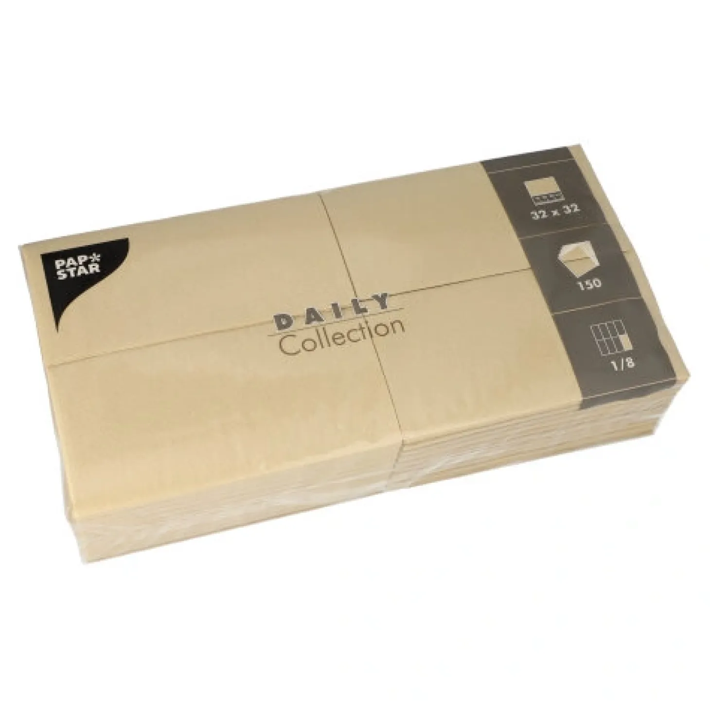 PAPSTAR Servietten "DAILY Collection" 1/8-Falz 32 cm x 32 cm sand