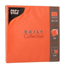 PAPSTAR Servietten "DAILY Collection" 1/4-Falz 32 cm x 32 cm nektarine, 15 x 20 Stück