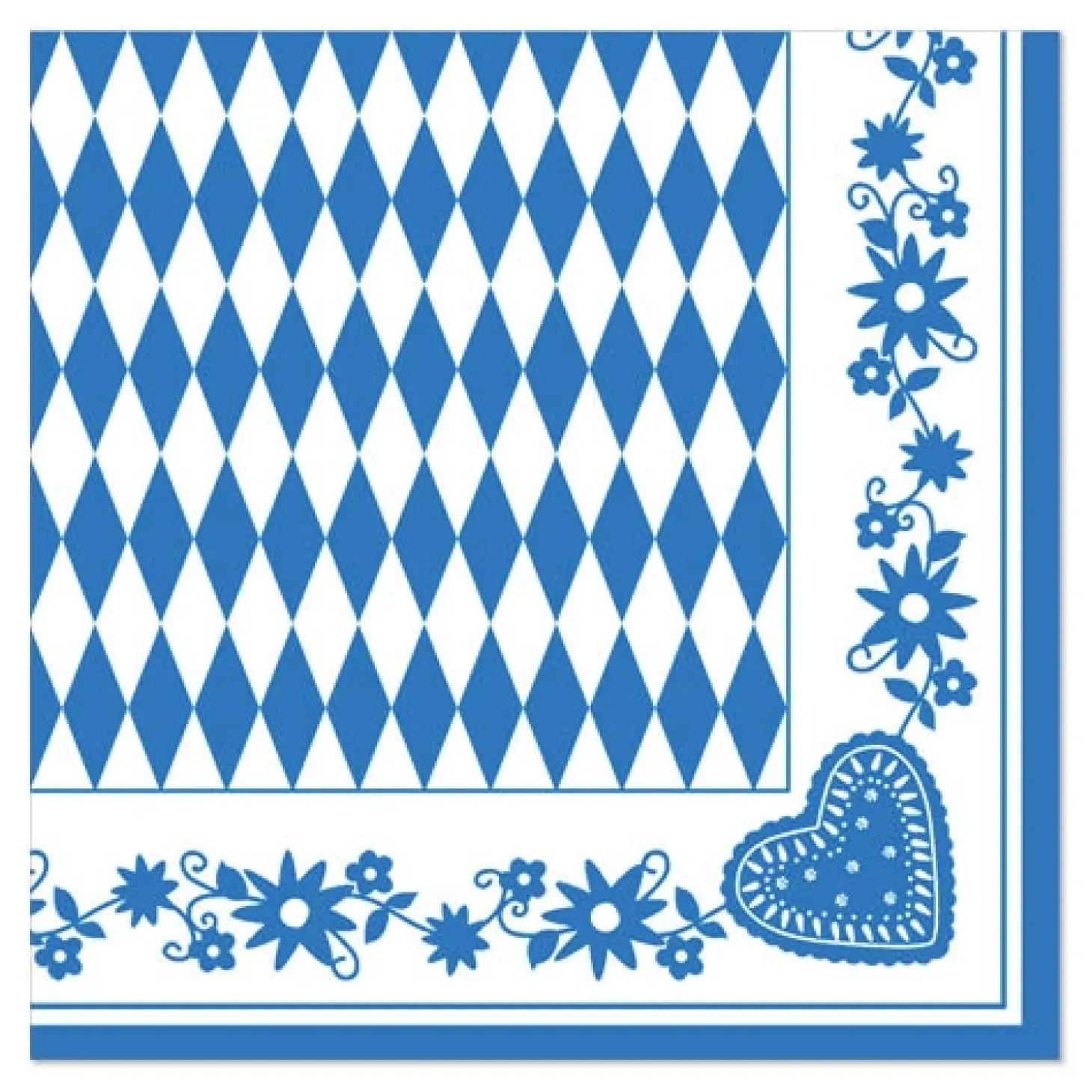 PAPSTAR Servietten 1/4-Falz 40 cm x 40 cm "Bayrisch Blau"
