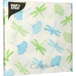 PAPSTAR Servietten, 3-lagig 1/4-Falz 40 cm x 40 cm grün "Ginko"
