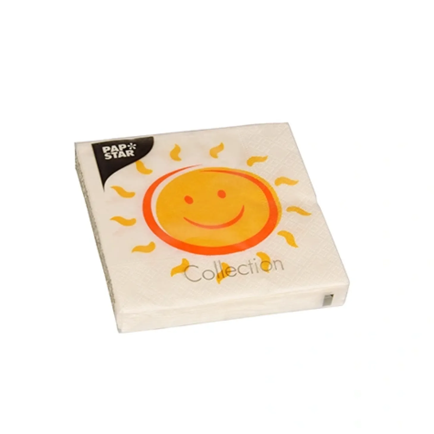 PAPSTAR Servietten, 3-lagig 1/4-Falz 25 cm x 25 cm "Here comes the Sun"