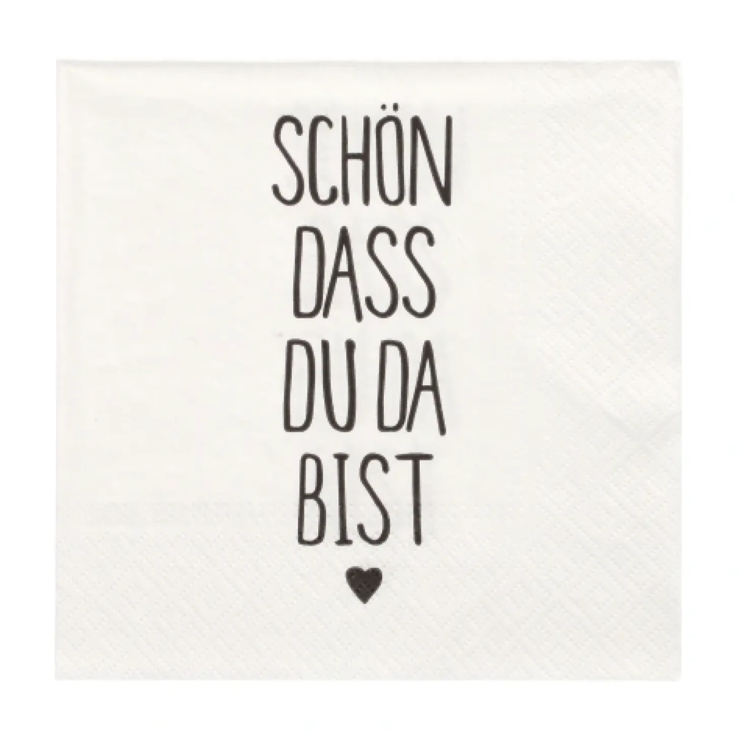 PAPSTAR Servietten, 3-lagig 1/4-Falz 33 cm x 33 cm "Schön, dass du da bist", 10 x 20 Stück