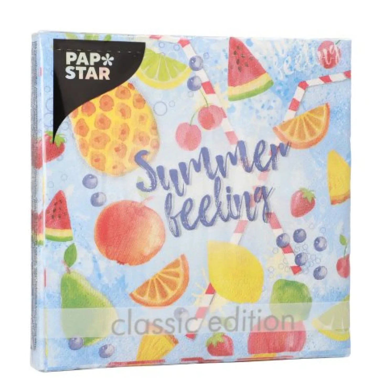 PAPSTAR Servietten, 3-lagig 1/4-Falz 33 cm x 33 cm "Summerfeelings"