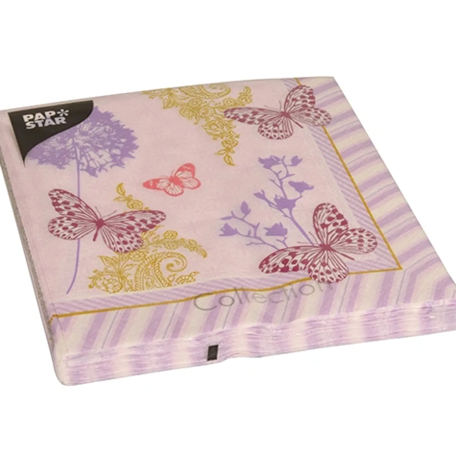 PAPSTAR Servietten, 3-lagig 1/4-Falz 40 cm x 40 cm "Charlene"