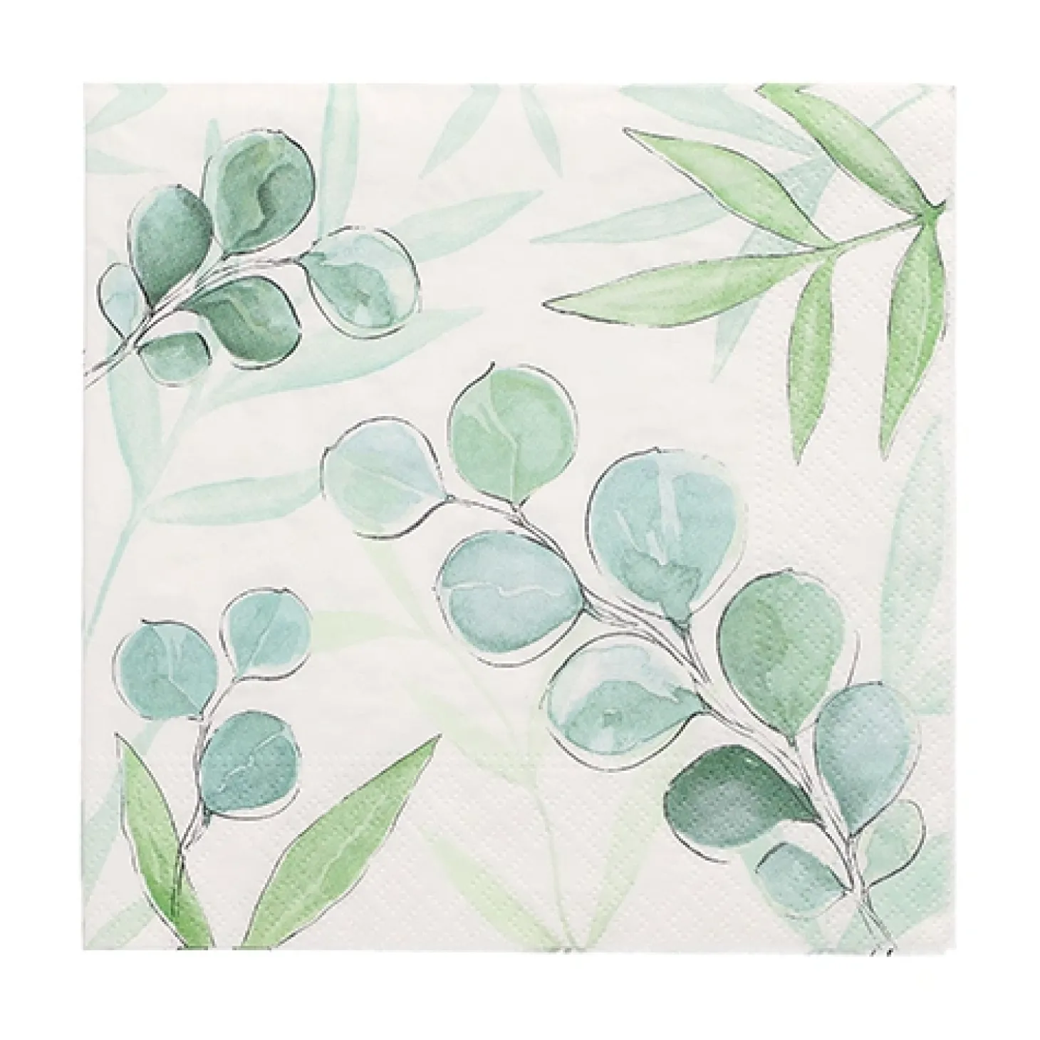 PAPSTAR Servietten, 3-lagig 1/4-Falz 33 cm x 33 cm "Eucalyptus Twigs"