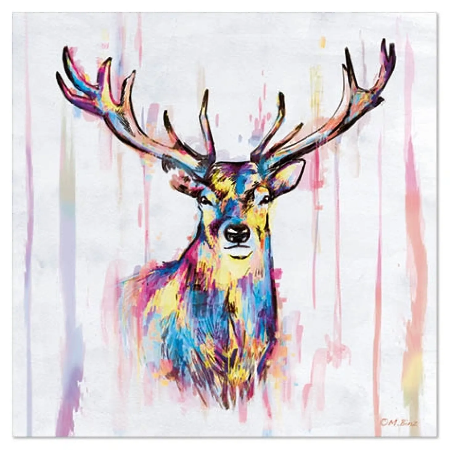 PAPSTAR Servietten, 3-lagig 1/4-Falz 33 cm x 33 cm "Colourful Deer"
