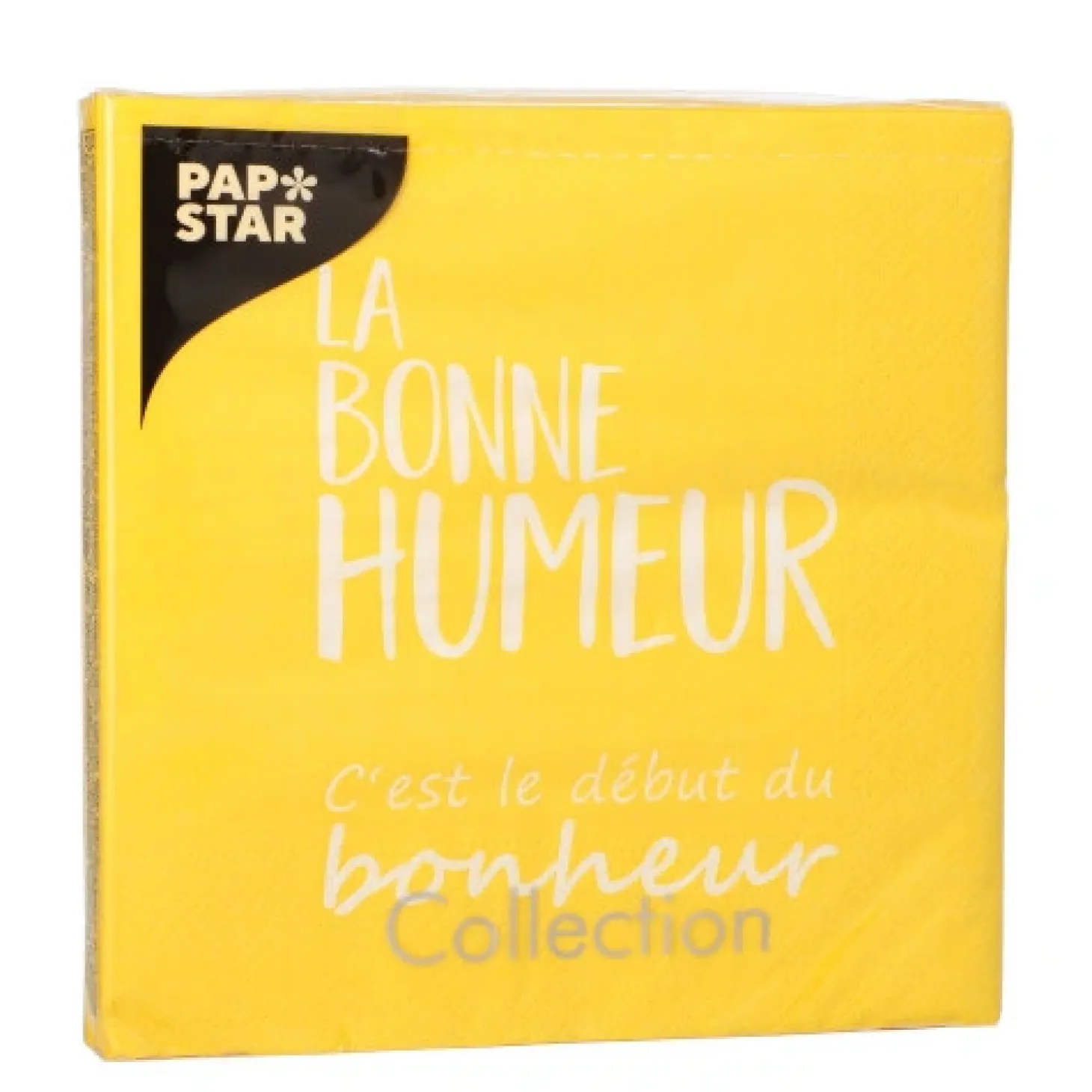 PAPSTAR Servietten, 3-lagig 1/4-Falz 33 cm x 33 cm gelb "La Bonne Humeur"