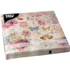 PAPSTAR Servietten, 3-lagig 1/4-Falz 33 cm x 33 cm "Nora"