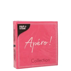 PAPSTAR Servietten, 3-lagig 1/4-Falz 25 cm x 25 cm fuchsia "Apero"
