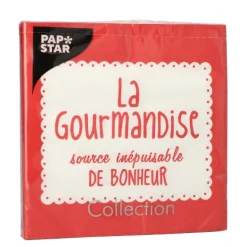 PAPSTAR Servietten, 3-lagig 1/4-Falz 33 cm x 33 cm rot "La Gourmandise"