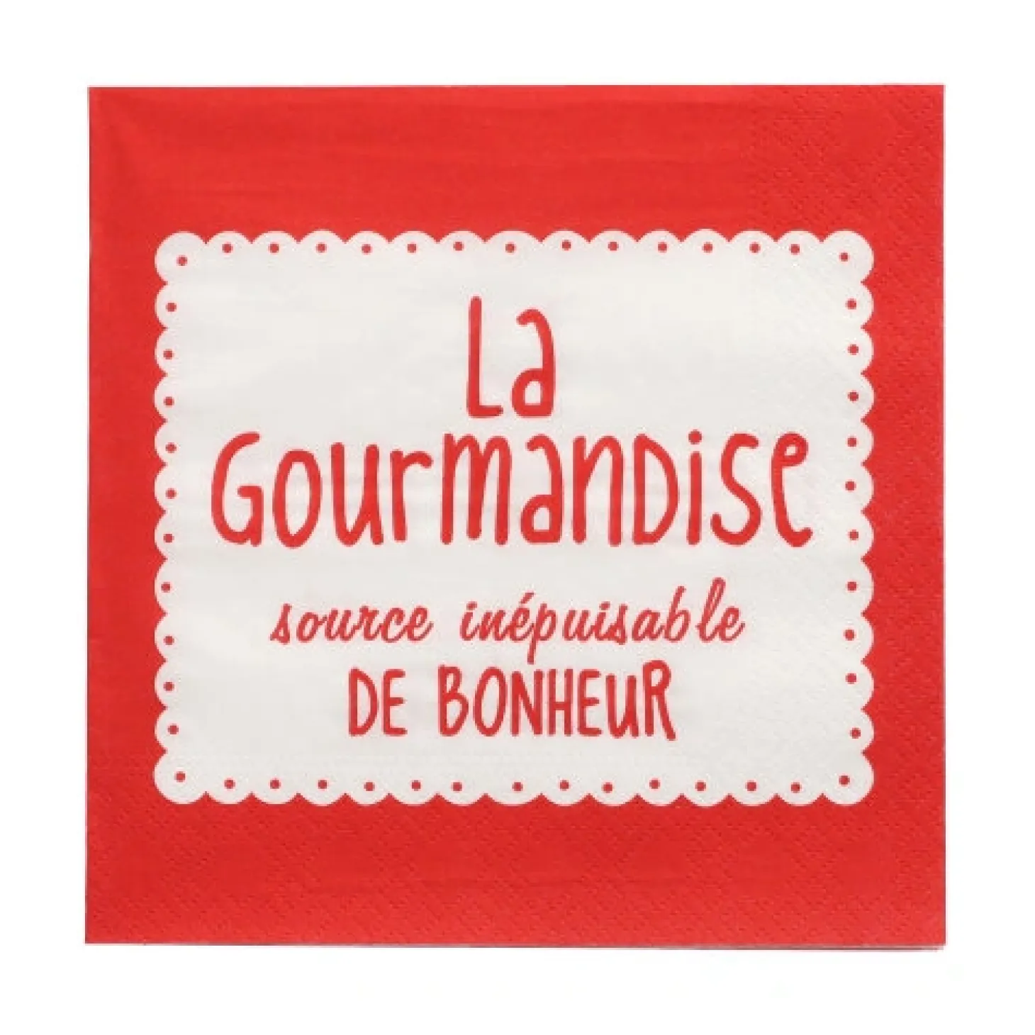 PAPSTAR Servietten, 3-lagig 1/4-Falz 33 cm x 33 cm rot "La Gourmandise"