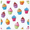 PAPSTAR Servietten, 3-lagig 1/4-Falz 33 cm x 33 cm "Cupcakes"