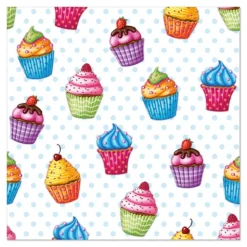 PAPSTAR Servietten, 3-lagig 1/4-Falz 33 cm x 33 cm "Cupcakes"